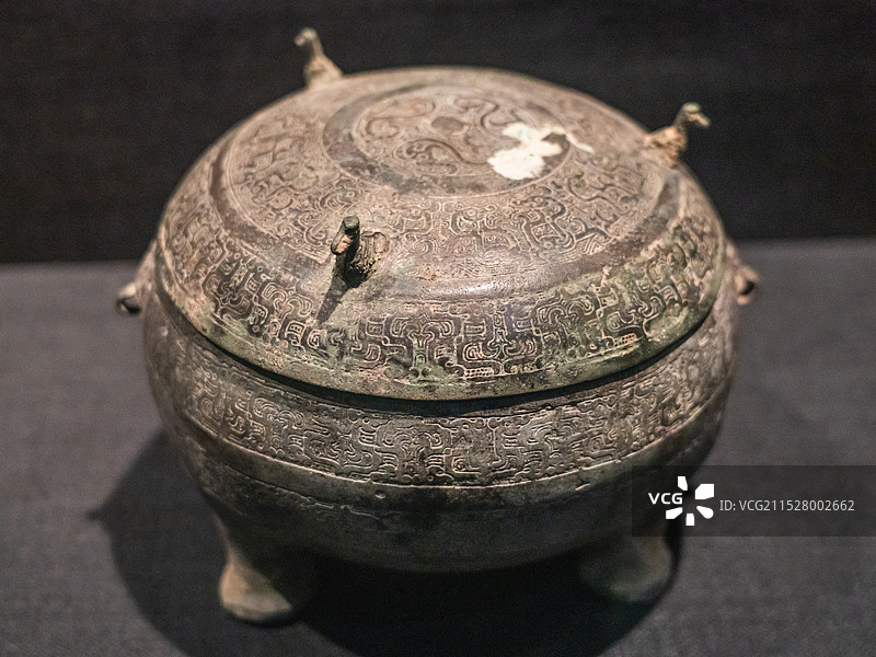 龙纹铜鼎（战国）陕西历史博物馆藏图片素材