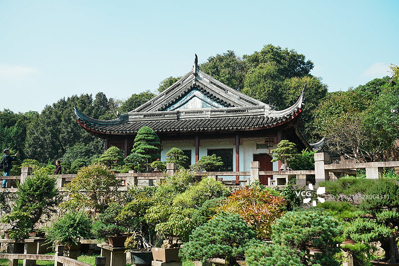 虎丘古色古香的园林建筑图片素材