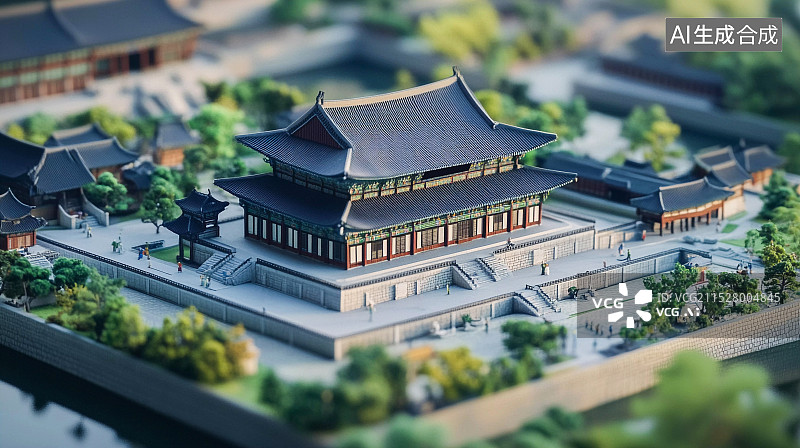 【AI数字艺术】中国古代建筑宫殿微缩景观图片素材