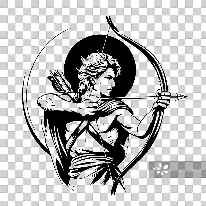 基于画笔的半人马素描图片素材