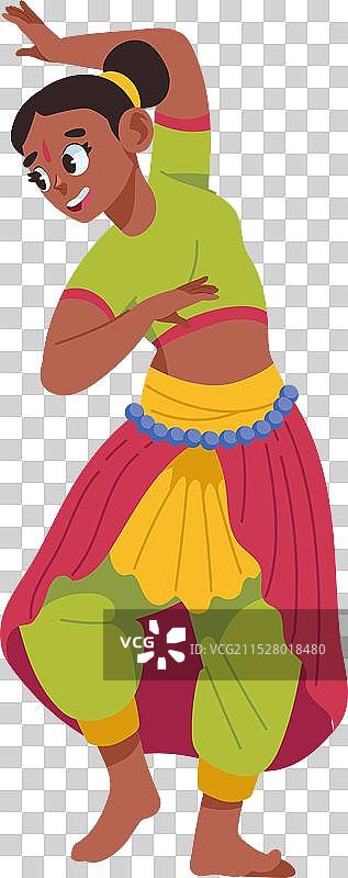 印度女性在练习巴拉塔纳蒂亚姆舞蹈图片素材