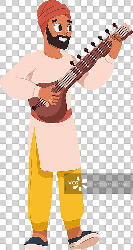 印度音乐家演奏西塔琴乐器图片素材