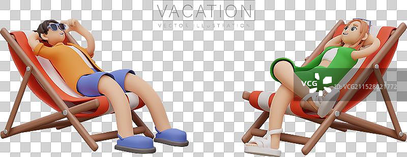 舒适夏季假期的男性概念图片素材