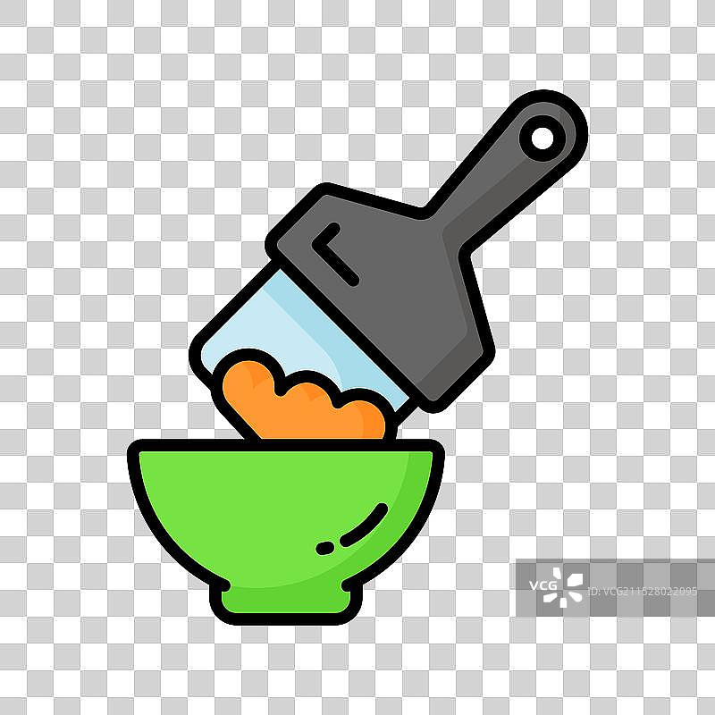 碗中装有奶油的刷子，发型概念图图片素材