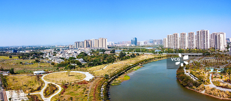 阳江 连围河生态公园 漠阳湖公园 阳江国际金融中心 碧桂园世纪城图片素材