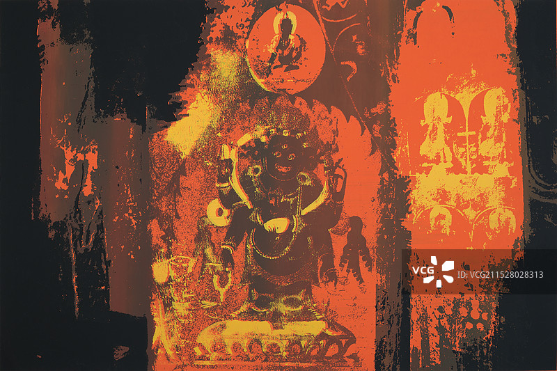 《传说》丝网版画图片素材