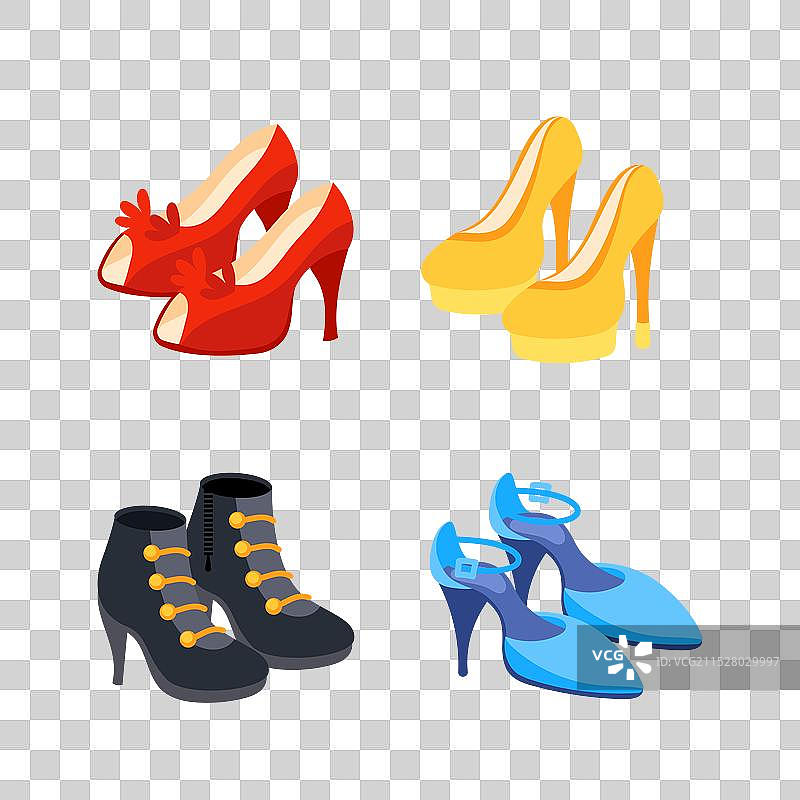 四双高跟女鞋图片素材