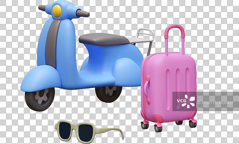 没有驾驶员的真实行李滑板车图片素材