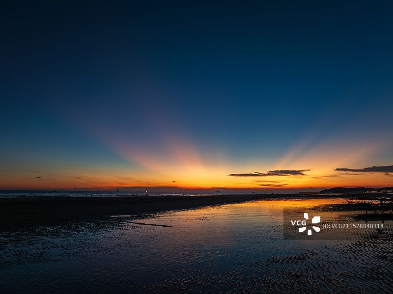 广西北海大墩海落日风光图片素材