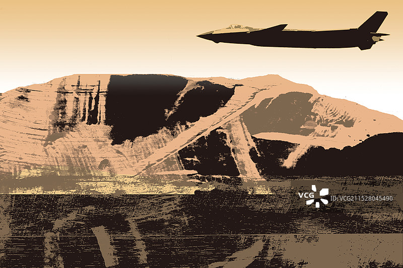 《长空利剑》丝网版画图片素材