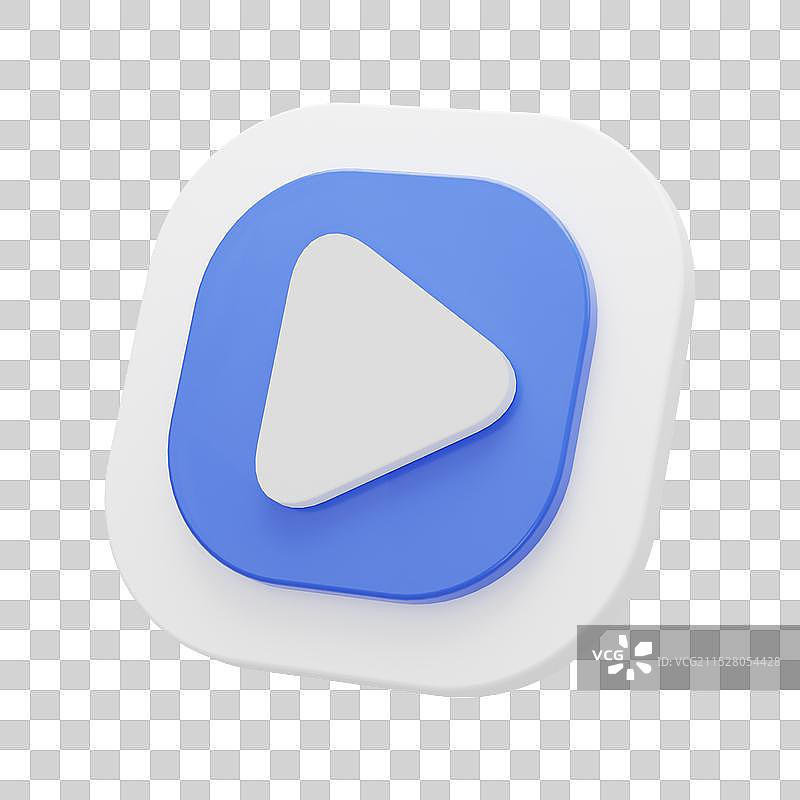 3D渲染的蓝色卡通图标图片素材