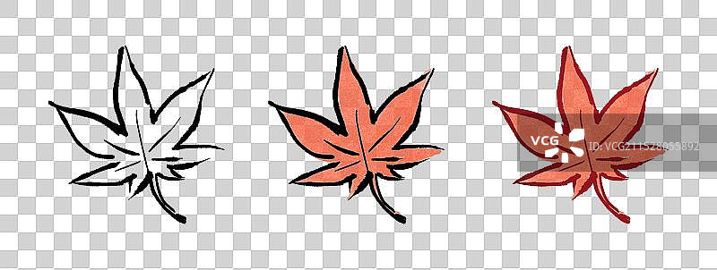 水彩风一片秋日落叶图片素材