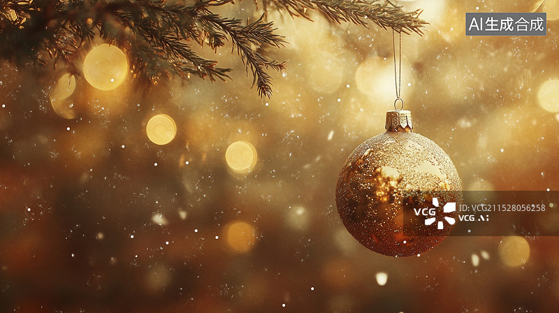 【AI数字艺术】圣诞节铃铛吊坠装饰图片素材