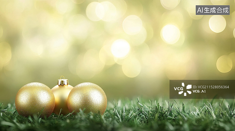 【AI数字艺术】圣诞节铃铛吊坠装饰图片素材