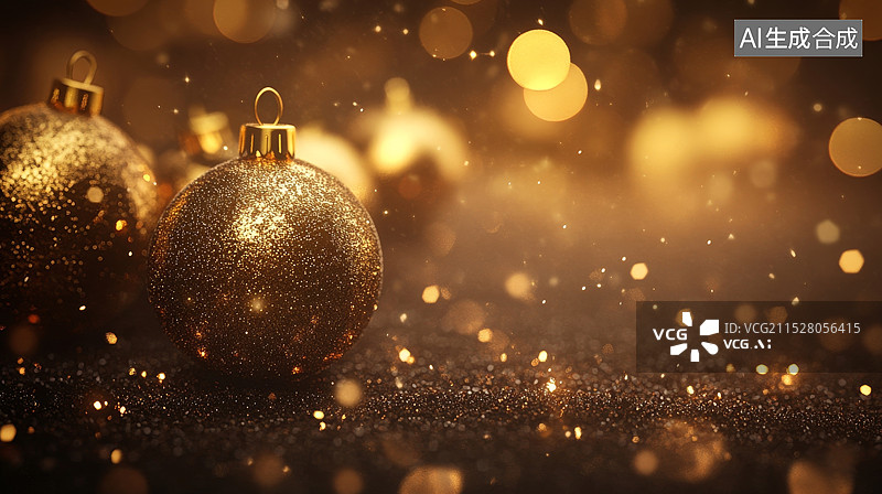 【AI数字艺术】圣诞节铃铛吊坠装饰图片素材