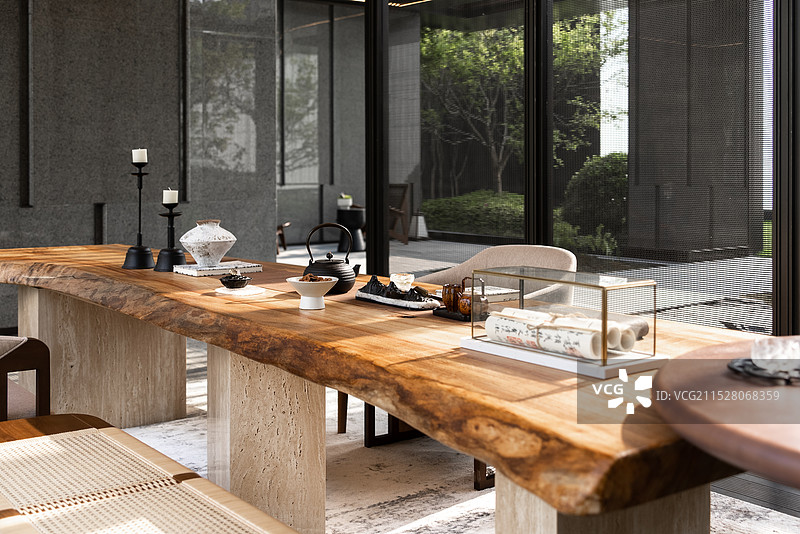 高档会所开放式茶室图片素材