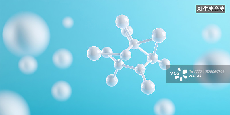 【AI数字艺术】材料分子的化学结构三维背景图片素材