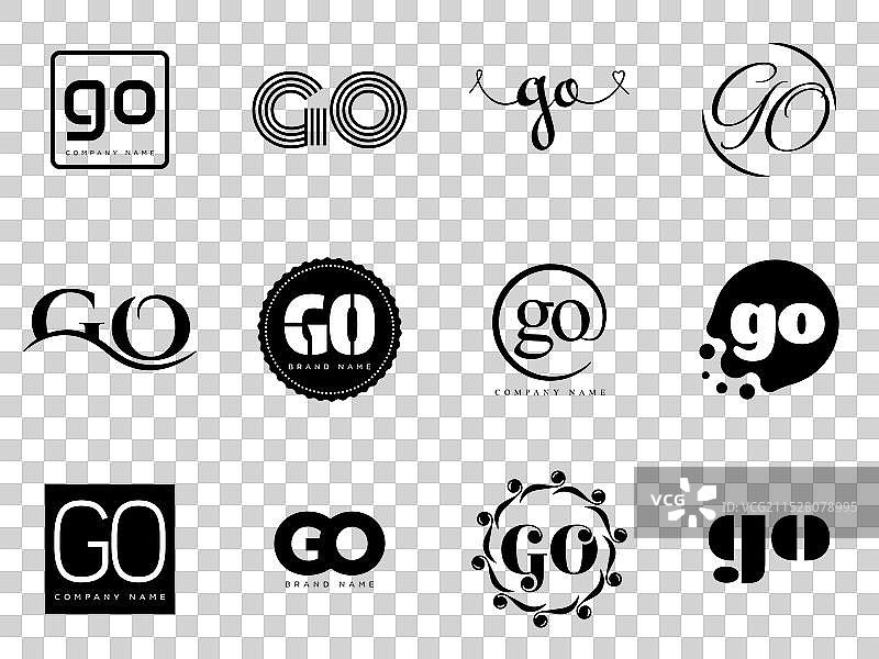 公司模板的GO标志，字母G和O的标识设计图片素材