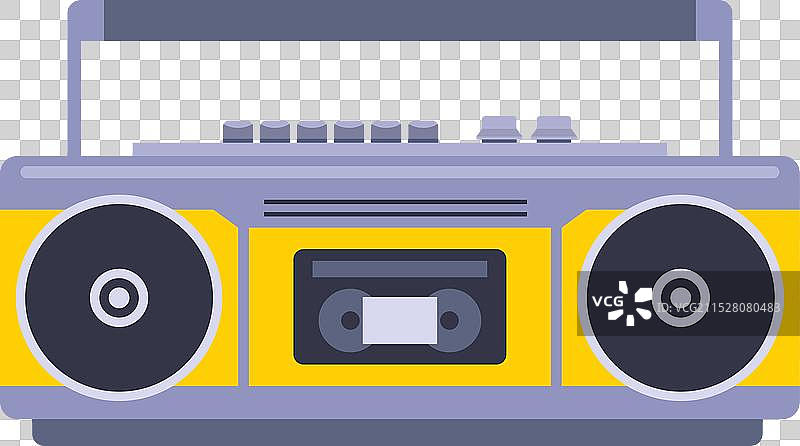 80年代的黄色录音机图片素材