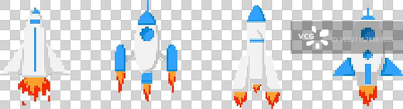 像素飞船和火箭集合图片素材