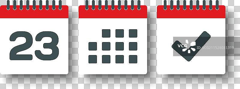 图标页面日历 - 23天议程已完成图片素材