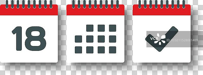 图标页面日历 - 18天议程已完成图片素材