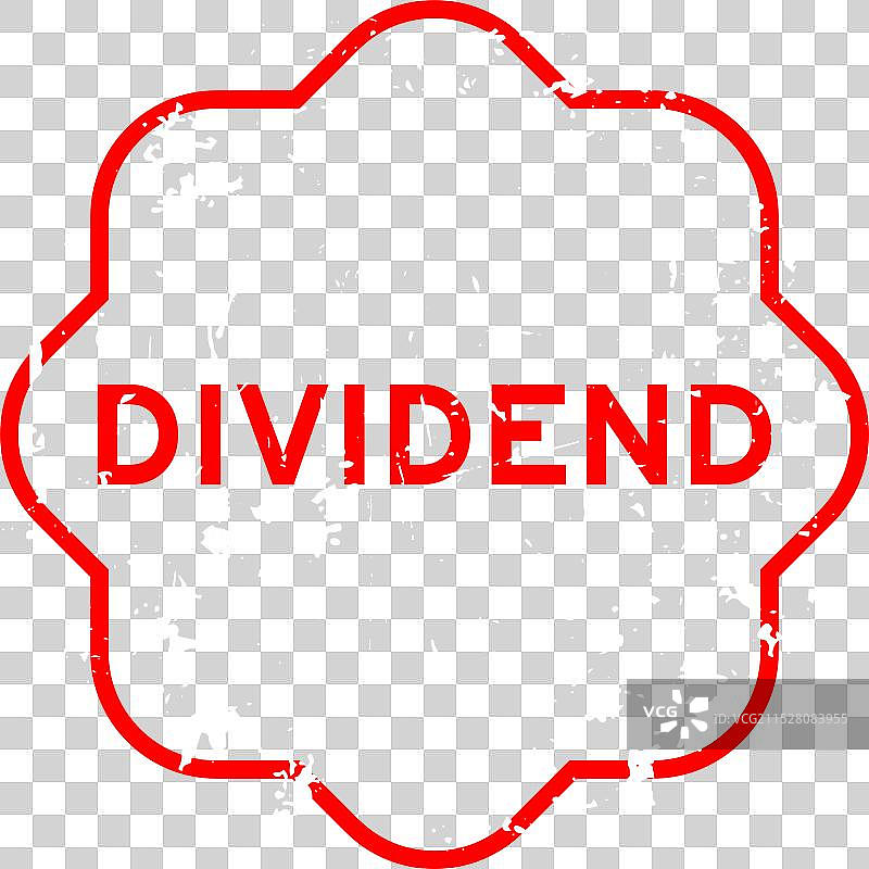 红色磨损的股息字样橡胶印章图片素材