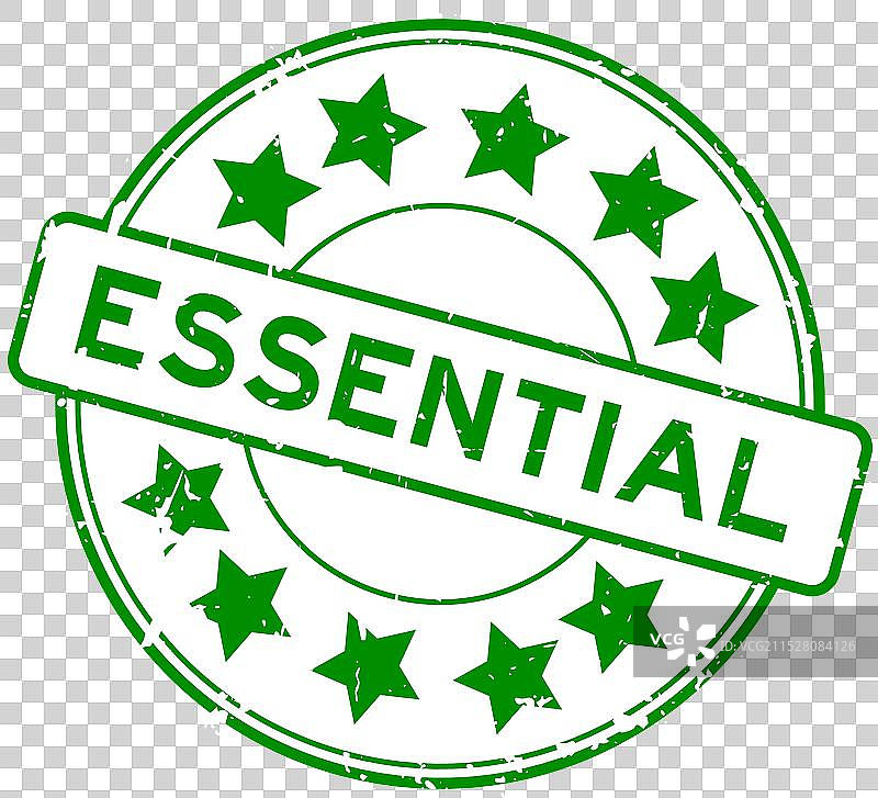 复古绿色的必备词汇与星形图标圆形设计图片素材