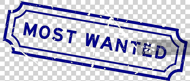 蓝色复古风格的“最受欢迎”字样橡胶印章图片素材