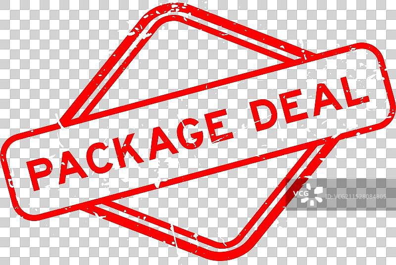 复古红色套餐交易字样橡胶印章图片素材