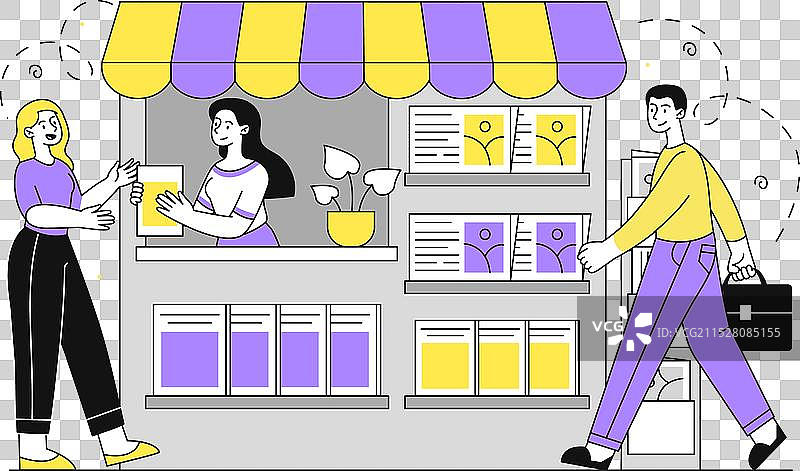 报刊亭线性概念图片素材