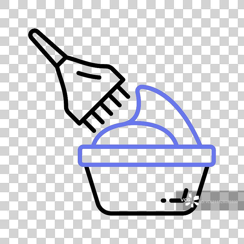 碗中奶油刷的发型概念图标图片素材