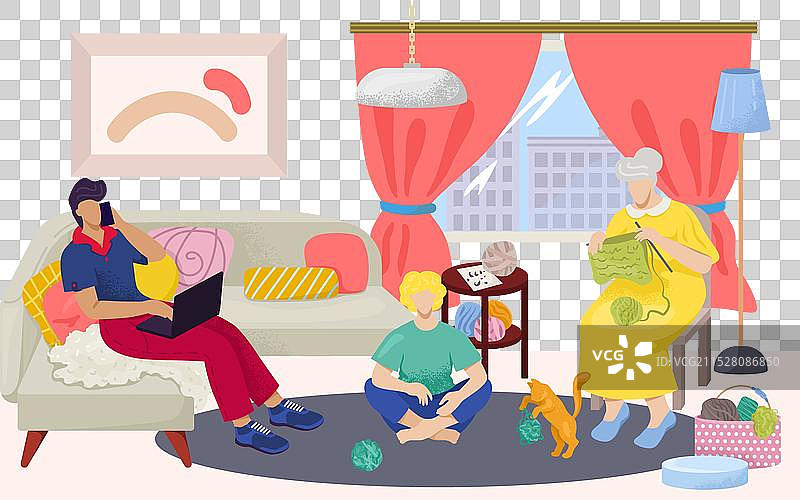 家庭在家里共进餐图片素材