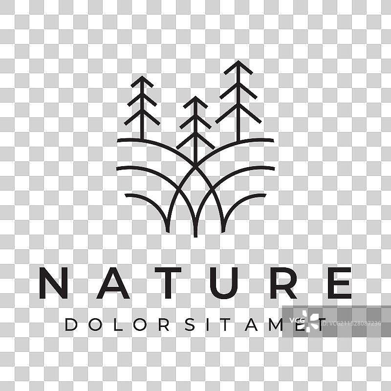 创意抽象松树和松林标志图片素材