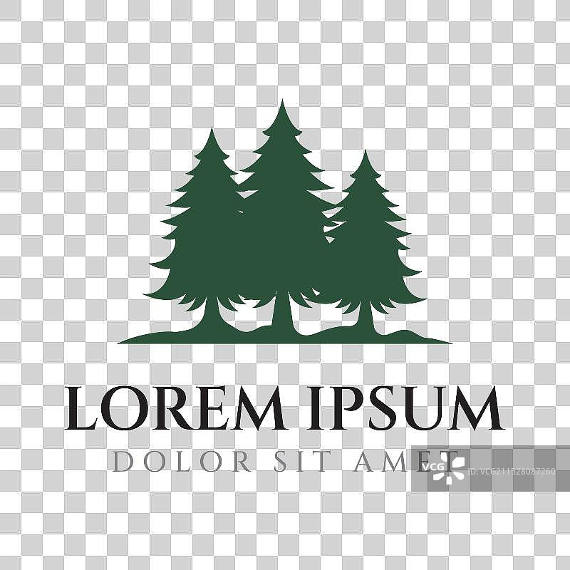 创意抽象松树和松林标志图片素材