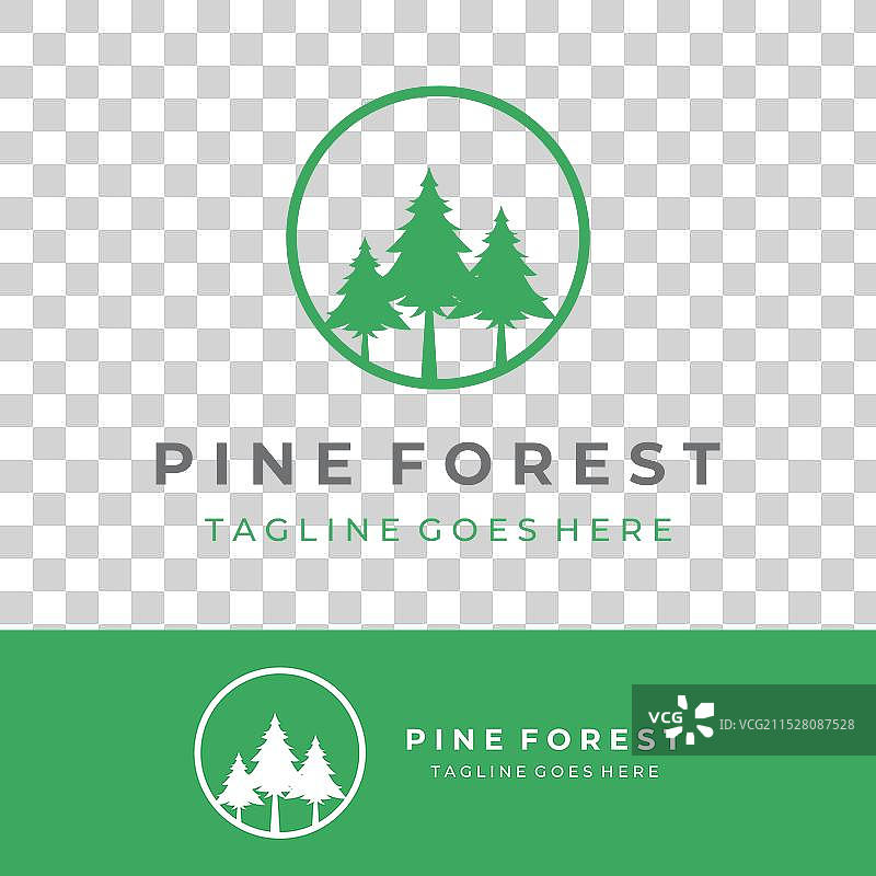 创意抽象松树和松林标志图片素材