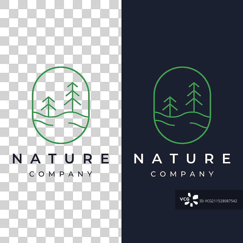 创意抽象松树和松林标志图片素材