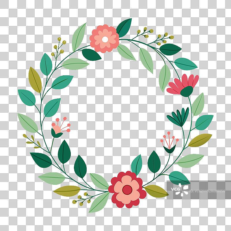 优雅的圆形花环装饰图片素材