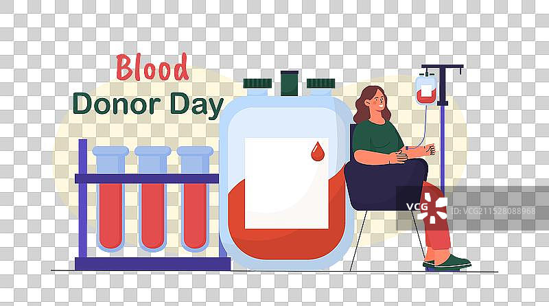 献血者日，女性献血和血浆图片素材