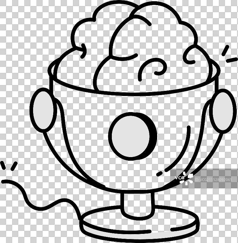 手绘风格的智能播客基本RGB图标图片素材