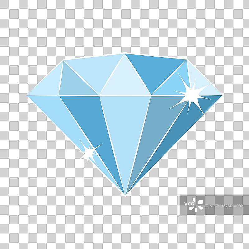 蓝色背景上的宝石孤立展示图片素材