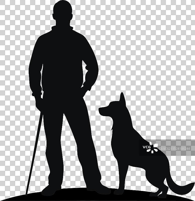 狗训练师的简单轮廓图4图片素材