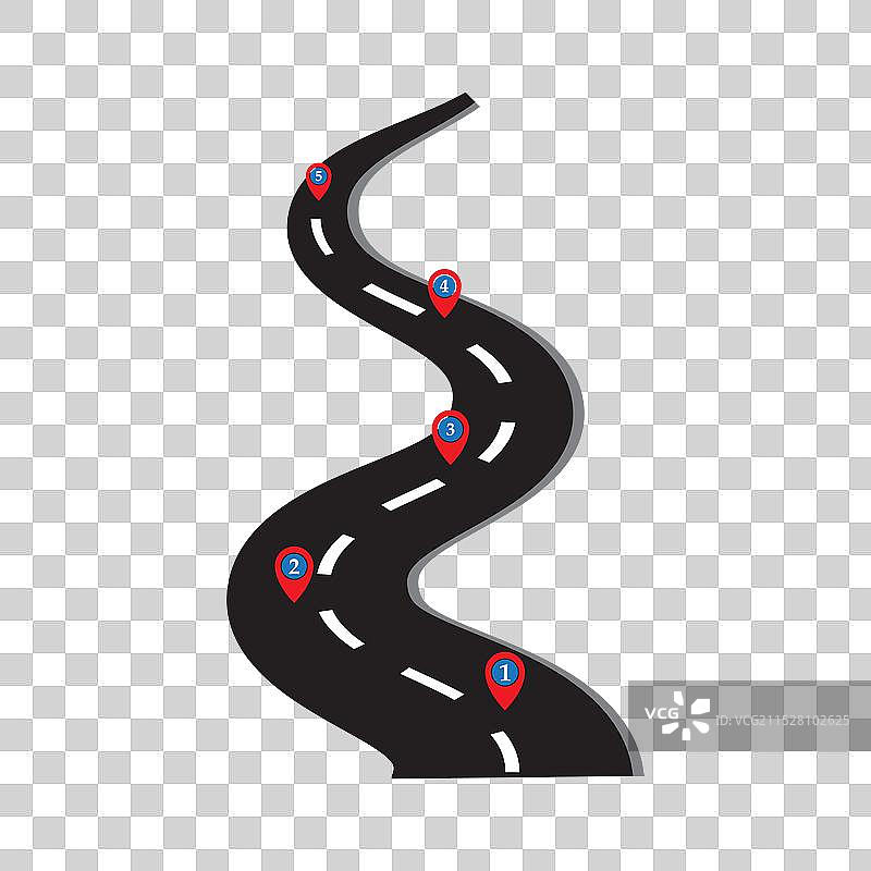 蜿蜒道路信息图概念图片素材