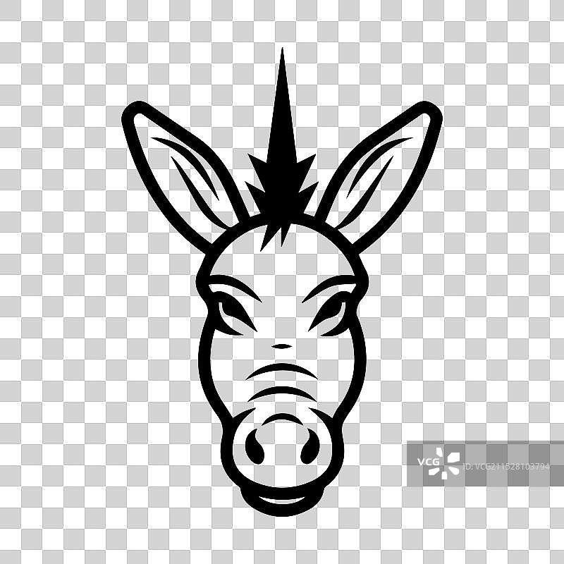 驴子图标或现代线条符号线条艺术图片素材