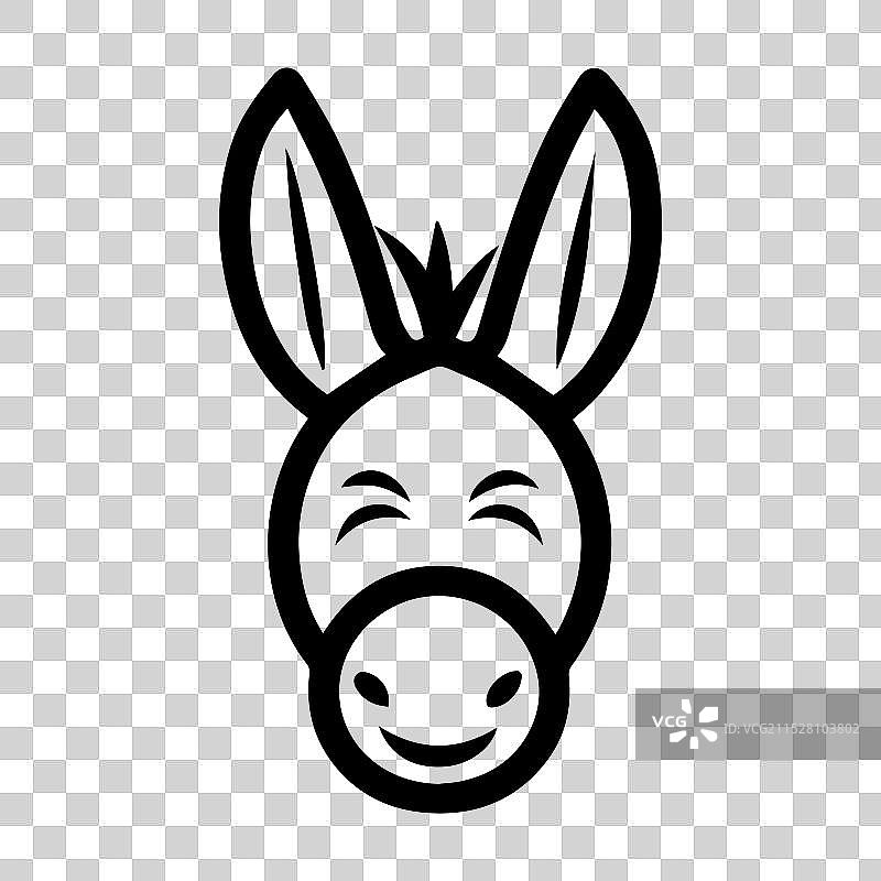 驴子图标或现代线条符号线条艺术图片素材