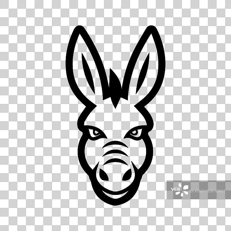 驴子图标或现代线条符号线条艺术图片素材