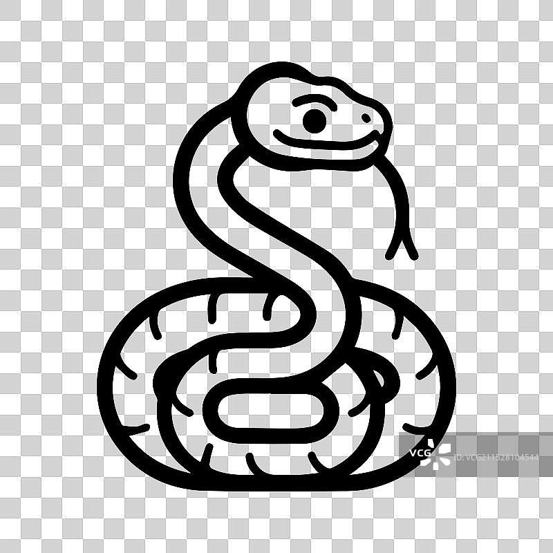 蟒蛇图标或现代线条符号线条艺术图片素材