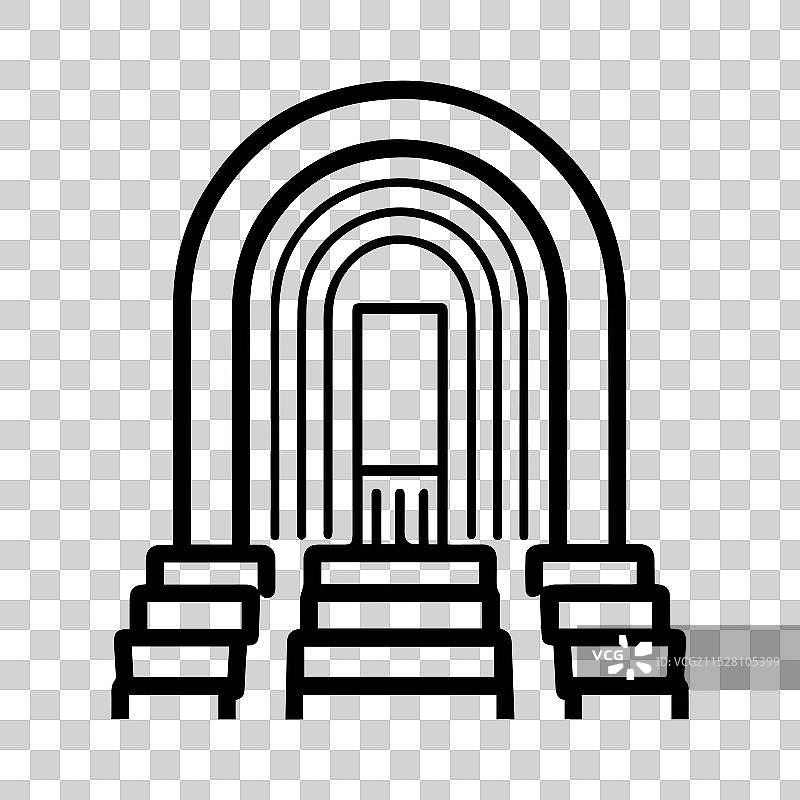 剧院图标或现代线条符号线条艺术图片素材