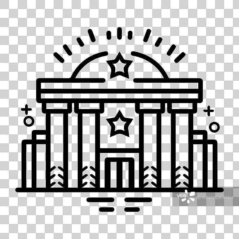 剧院图标或现代线条符号线条艺术图片素材