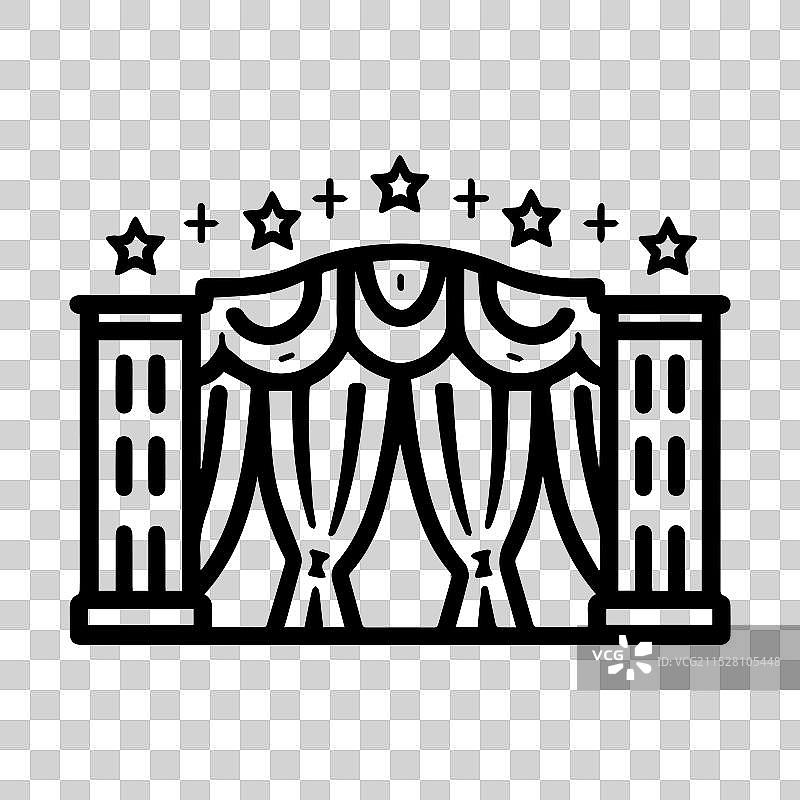 剧院图标或现代线条符号线条艺术图片素材